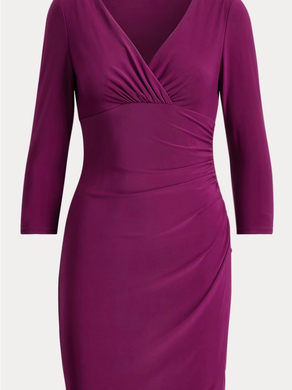 Ralph Lauren Plum Wrap-Front Sheath Dress